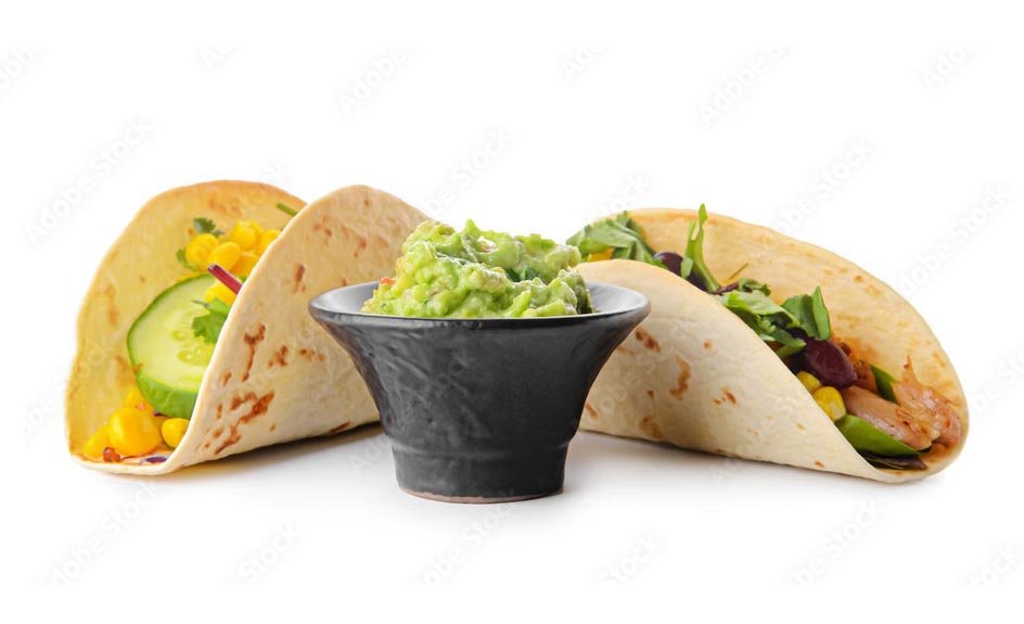 Taco bar catering at an outdoor event