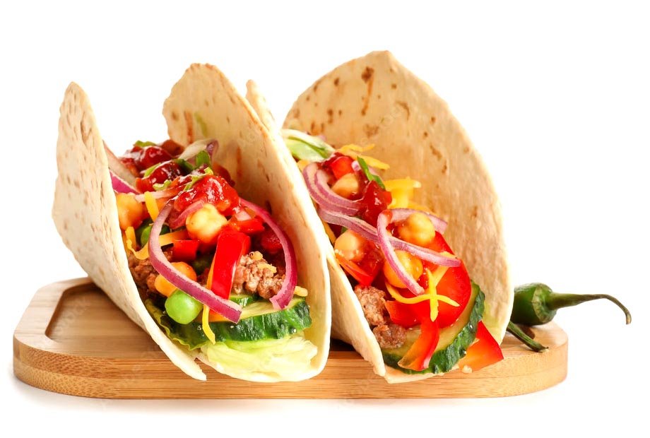 Taco bar catering at a catered celebration